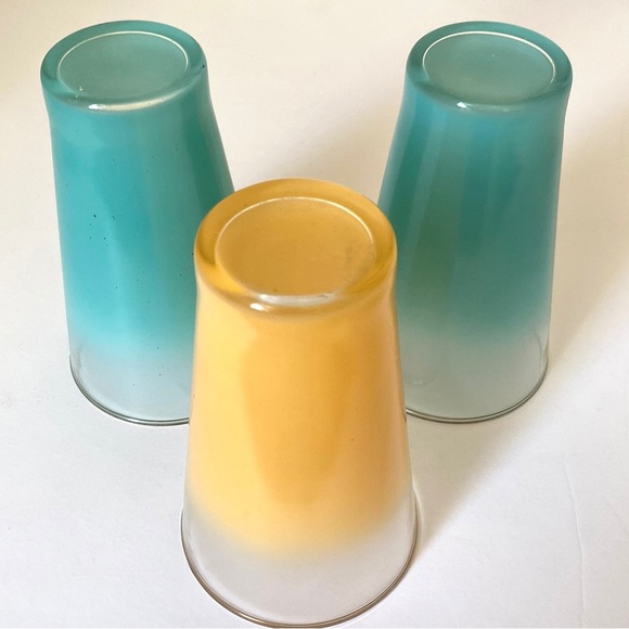 Mid Century Glasses Cocktail Blendo Ombré Tumblers West Virginia Blue Yellow - Picture 2 of 4